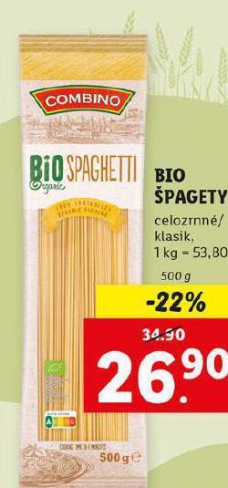 Lidl Bio špagety nabídka