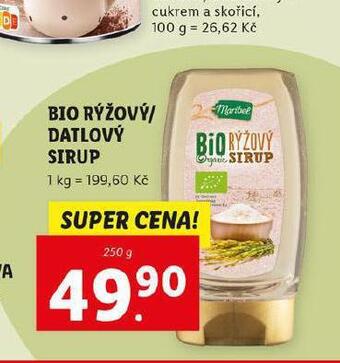 Lidl Bio rýžový / datlový sirup nabídka