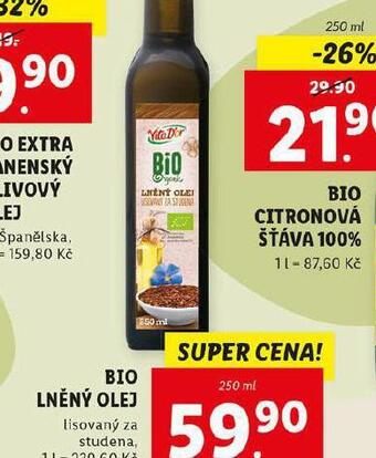 Lidl Bio lněný olej nabídka