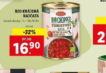 Lidl Bio krájená rajčata nabídka
