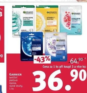 Rossmann Garnier textilní pleťová maska nabídka