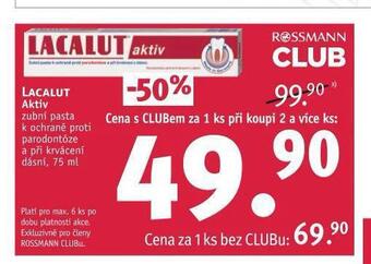 Rossmann Lacalut aktiv zubní pasta nabídka