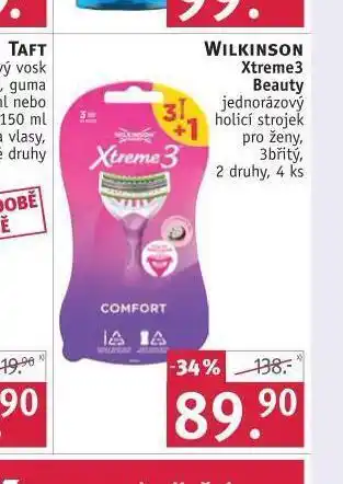 Rossmann Wilkinson xtreme 3 beauty jednorázový holicí strojek nabídka