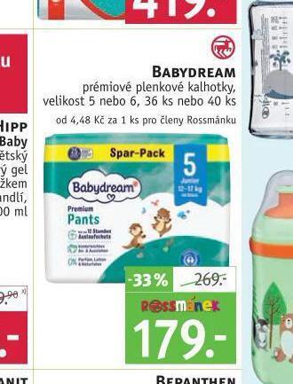 Rossmann Babydream prémiové plenkové kalhotky nabídka