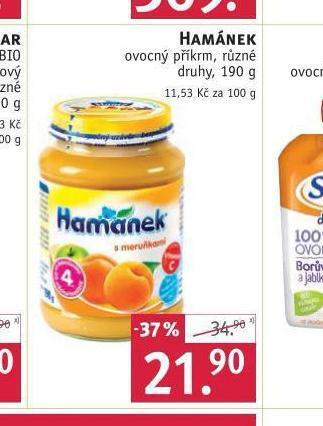 Rossmann Hamánek ovocný příkrm nabídka