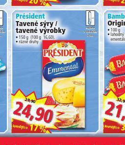 Norma Président tavený sýr / tavený výrobek nabídka