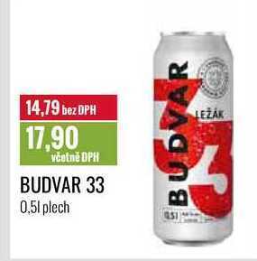 Ratio Budvar 33, 0,5 l nabídka