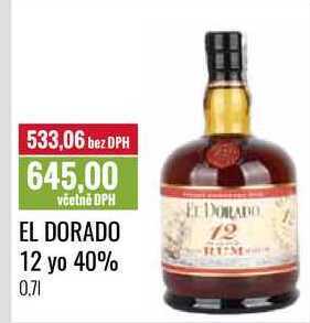 Ratio El dorado 12 yo 40%, 0,7 l nabídka