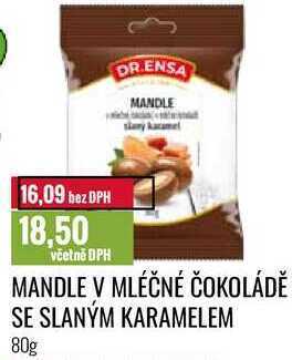Ratio Mandle v mléčné čokoládě se slaným karamelem 80g nabídka