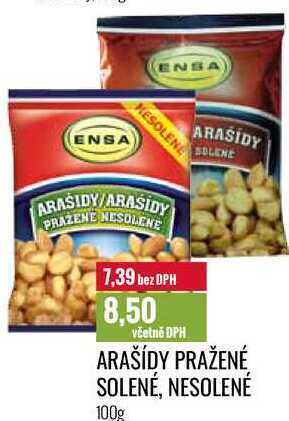 Ratio Arašídy pražené solené, nesolené 100g nabídka