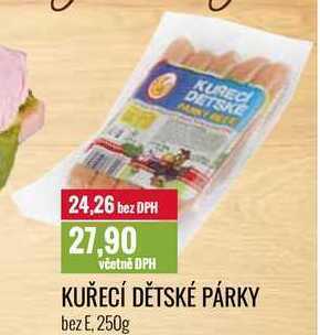 Ratio Kuřecí dětské párky bez e, 250g nabídka