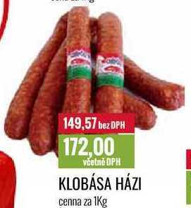 Ratio Klobása házi cena za 1kg nabídka