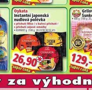 Norma Oykata instantní japonská nudlová polévka nabídka