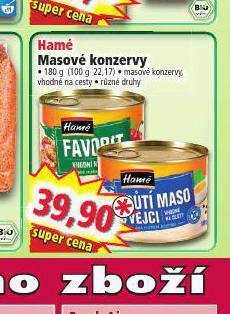 Norma Hamé masové konzervy nabídka