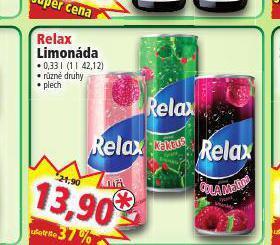 Norma Relax limonáda nabídka