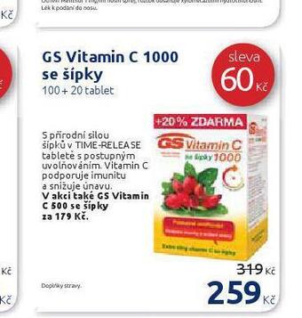 Benu Gs vitamin c 1000 se šípky nabídka