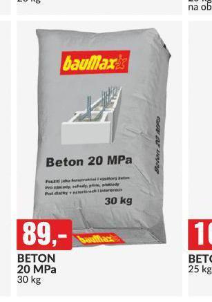 Baumax Beton 20 mpa nabídka