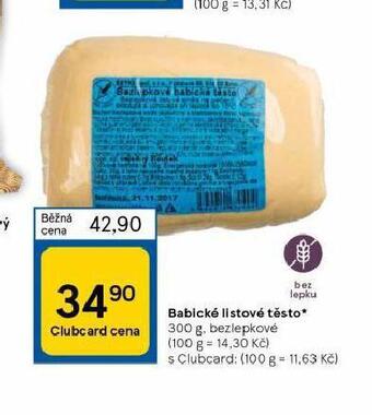 Tesco Babické listové těsto nabídka