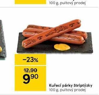 Tesco Kuřecí párky striptýzky nabídka