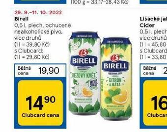 Tesco Pivo birell nealko nabídka