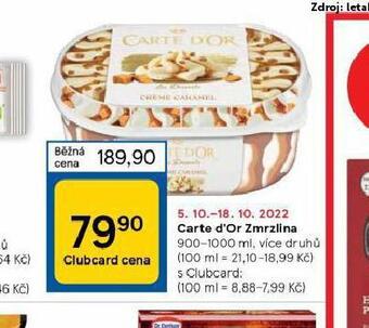 Tesco Carte d´or zmrzlina nabídka