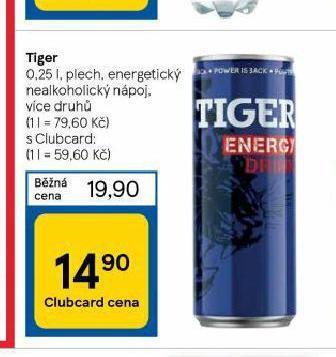 Tesco Tiger energy drink nabídka