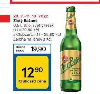 Tesco Pivo zlatý bažant nabídka