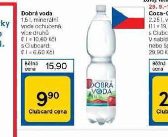 Tesco Dobrá voda ochucená nabídka