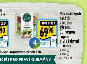 Jip Mix listových salátů s kozím sýrem, červenou řepou a vlašskými ořechy nabídka