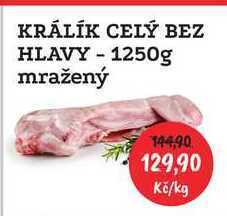 RABBIT řeznictví Králík celý bez hlavy 1250g, 1 kg nabídka