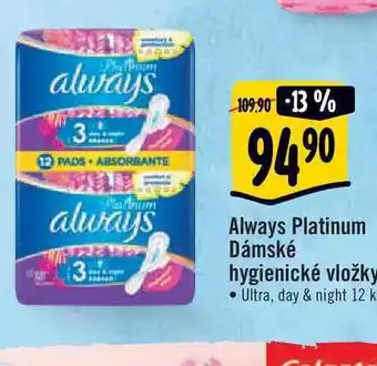 Albert Always platinum dámské hygienické vložky 12 ks nabídka