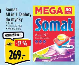 Albert Somat all in 1 tablety do myčky • 80 ks nabídka