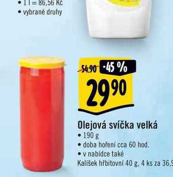 Albert Olejová svíčka velká • 190 g nabídka