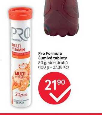 Tesco Pro formula šumivé tablety 80 g nabídka