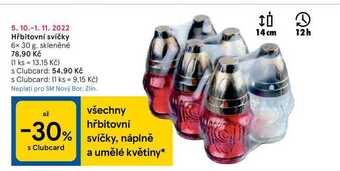 Hřbitovní svíčky 6 x 30 g
