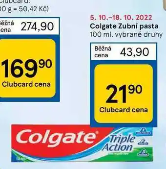 Tesco Colgate zubní pasta 100 ml nabídka