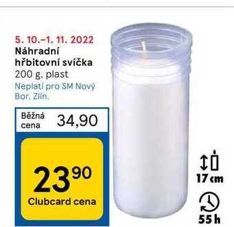 Tesco Náhradní hřbitovní svíčka 200 g nabídka