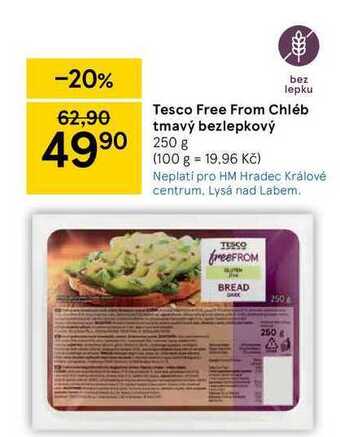 Tesco Tesco free from chléb tmavý bezlepkový 250 g nabídka