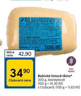 Tesco Babické listové těsto* 300 g nabídka
