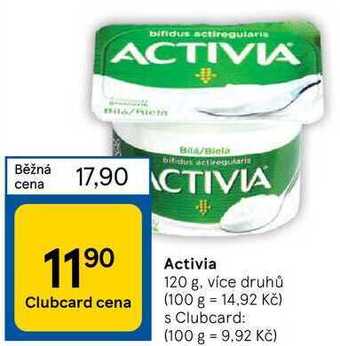 Tesco Activia 120 g nabídka