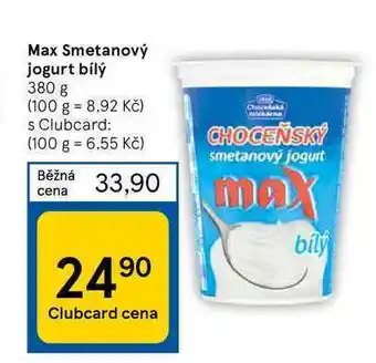 Tesco Max smetanový jogurt bílý 380 g nabídka