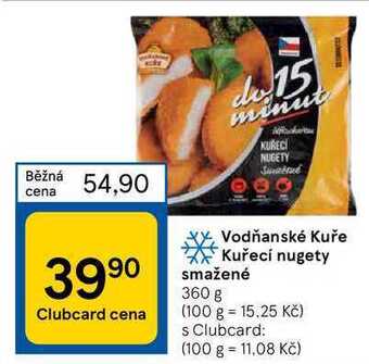 Tesco Vodňanské kuře kuřecí nugety smažené 360 g nabídka