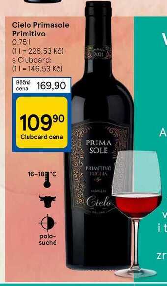 Tesco Cielo primasole primitivo 0.75 l nabídka