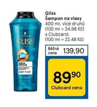 Tesco Gliss šampon na vlasy 400 ml nabídka