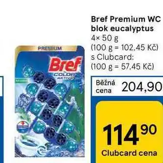 Tesco Bref premium wc blok eucalyptus 4x 50 g nabídka