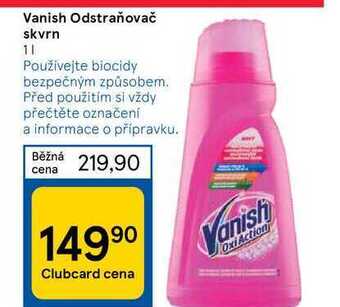 Tesco Vanish odstraňovač skvrn 1 l nabídka