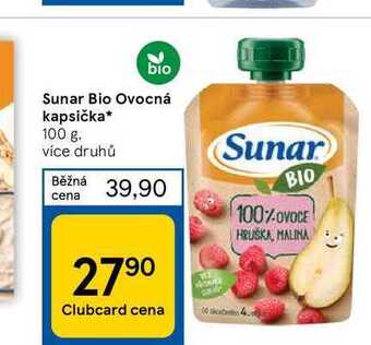Tesco Sunar bio ovocná kapsička* 100 g nabídka