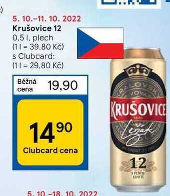 Tesco Krušovice 12 0,5 l nabídka