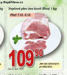 Lidl Vepřová plec bez kosti nabídka