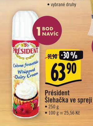 Jip Président šlehačka ve spreji nabídka